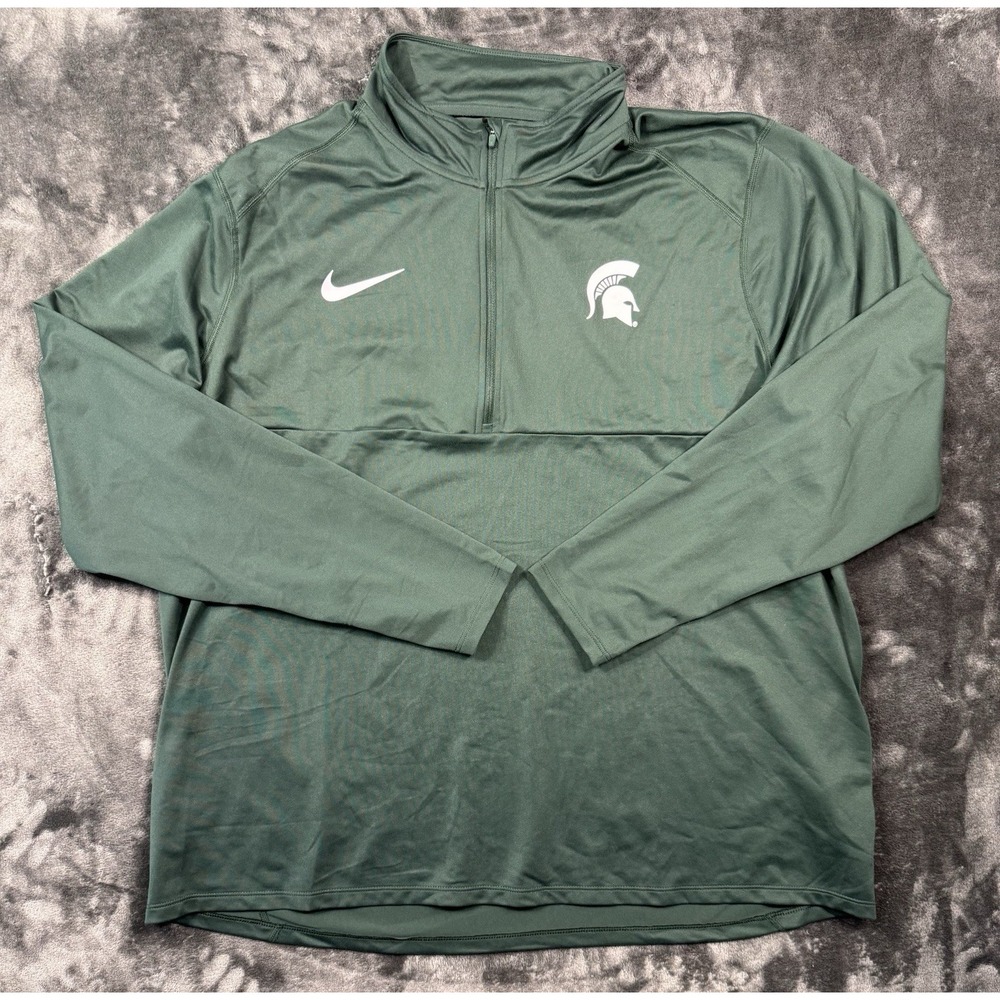 Nike Dri-FIT Michigan State Spartans Men's XXL Green 1/4 Zip Pullover